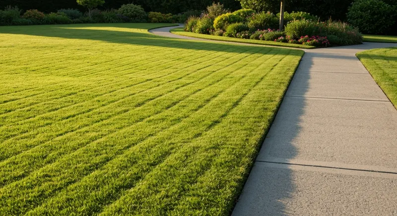 Lawn mowing, trimming and edging service in progress on a Christchurch property